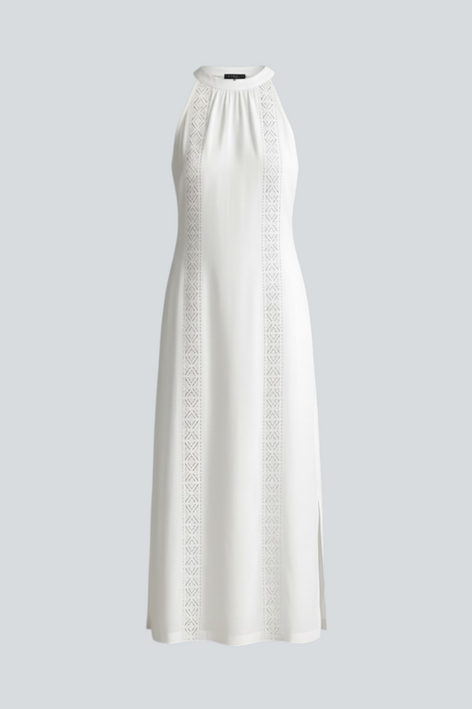 Lina – Vestido midi de lino con cuello mao