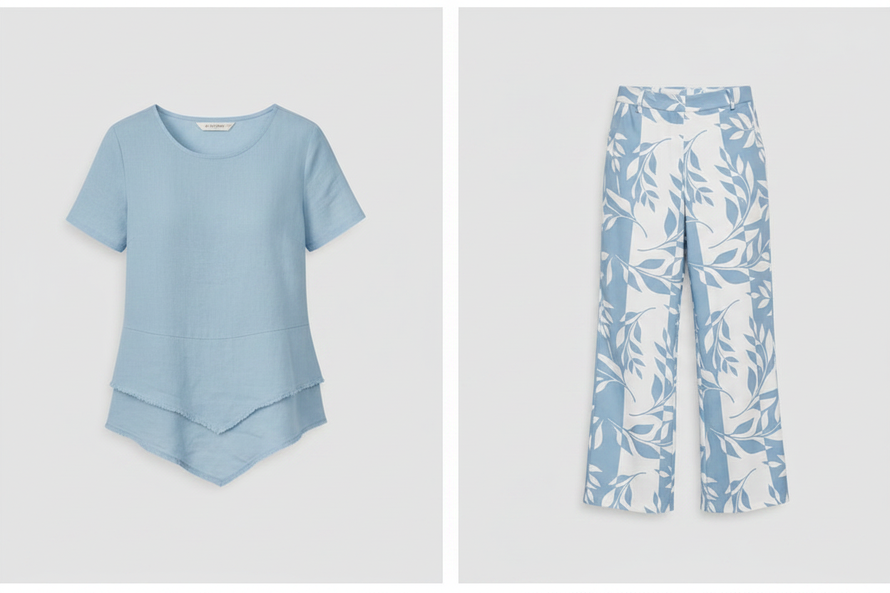 Blusa y pantalón con proporciones correctas