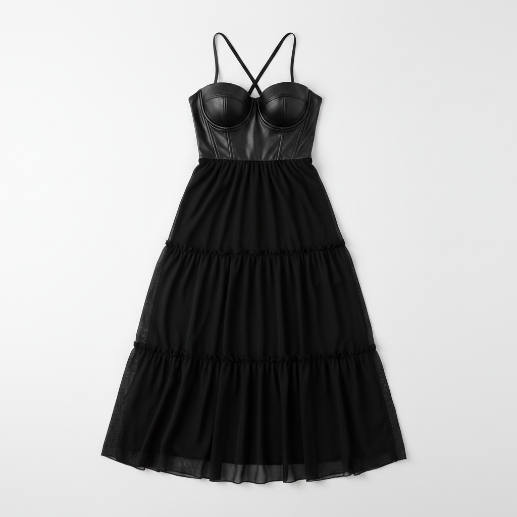 Flat lay vestido negro