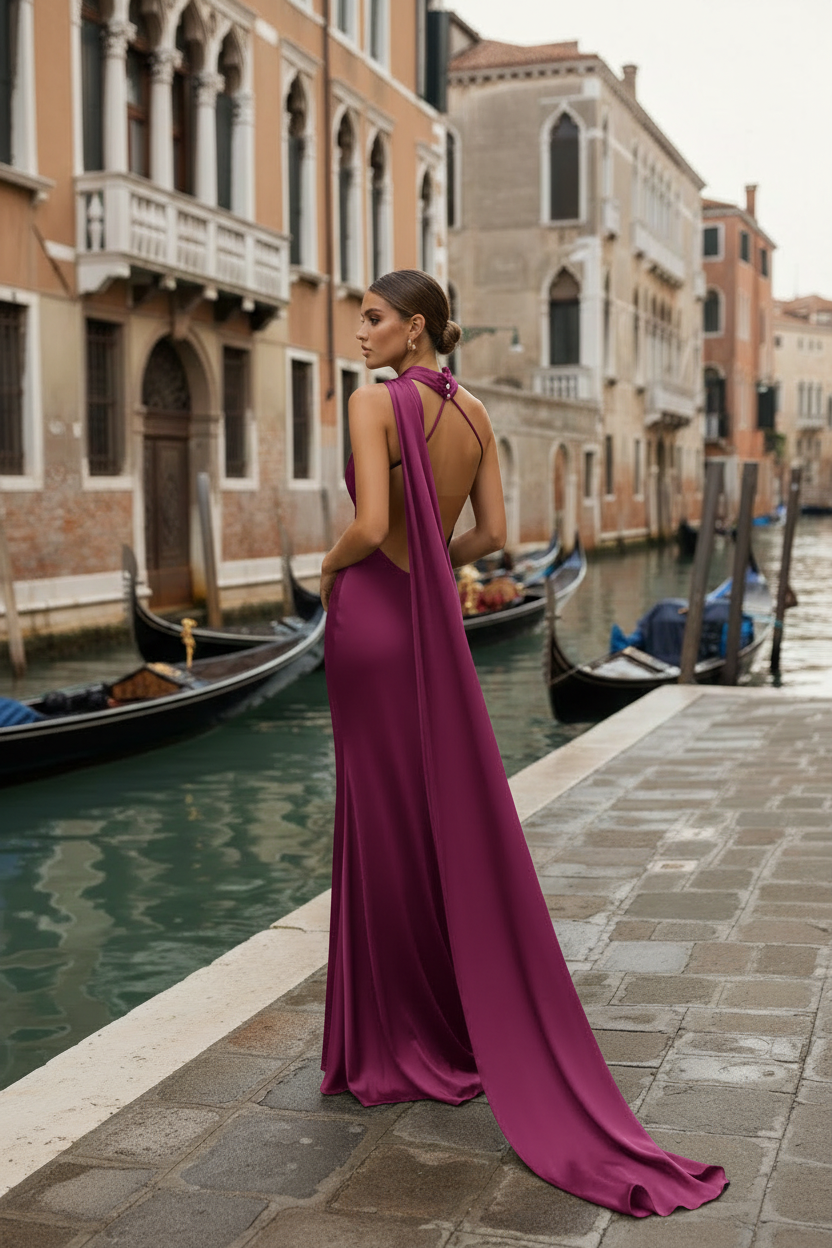 Fucsia canal pequeño espalda correcta