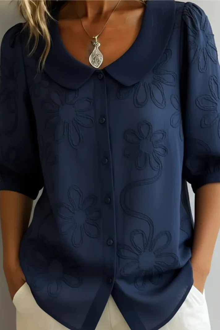 Fiorella – Blusa con cuello floral