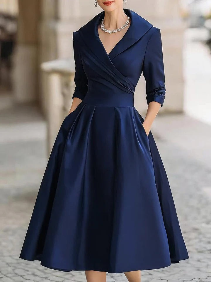 Elvira – Vestido midi elegante en satén