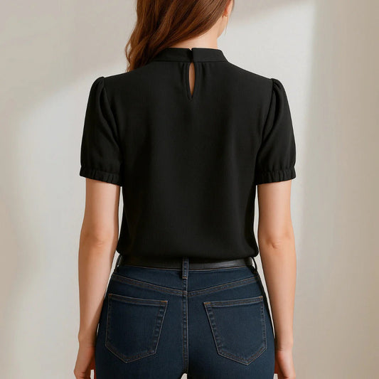 Sofia – Blusa plisada casual con mangas abiertas