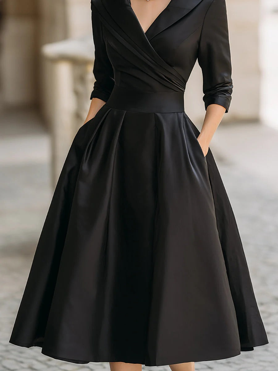 Elvira – Vestido midi elegante en satén