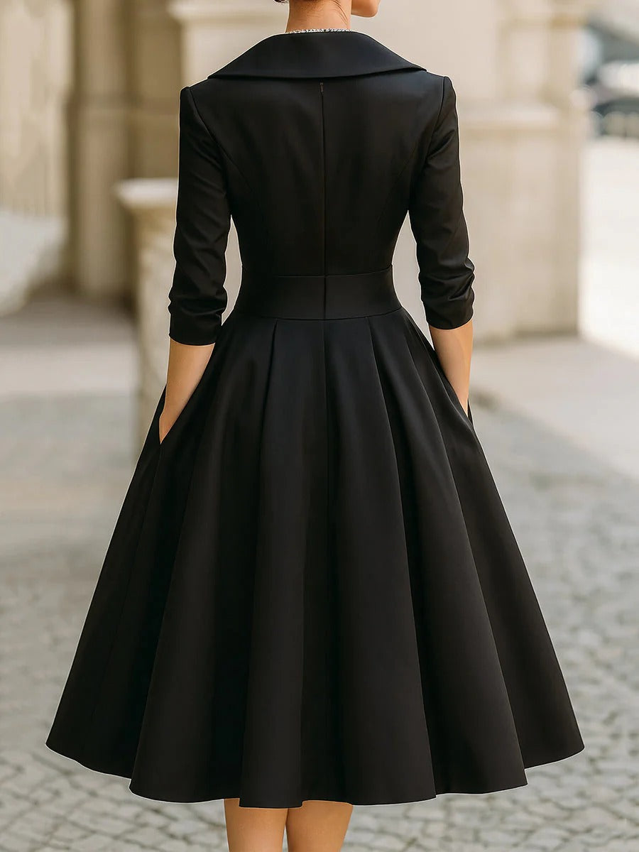 Elvira – Vestido midi elegante en satén